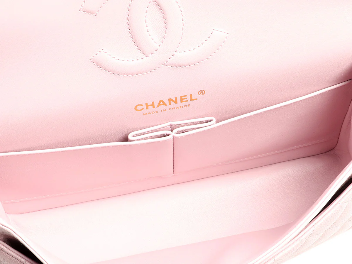 Chanel Medium/Large 21S Light Pink Rose Claire Caviar Classic Double Flap - Image 9
