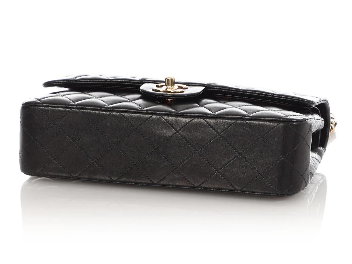 Chanel Medium/Large Black Quilted Lambskin Classic Double Flap - Image 6