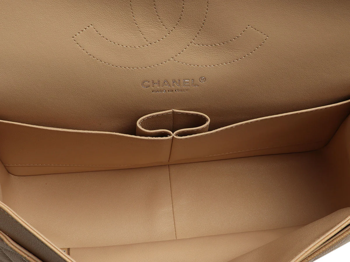 Chanel Jumbo Beige Quilted Caviar Classic Double Flap - Image 9