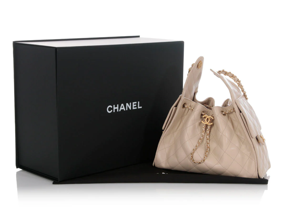 Chanel Small Beige Quilted Calfskin 25 Bag - Image 2