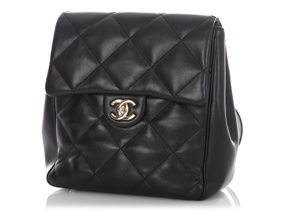 Chanel Small Black Quilted Calfskin Backpack - Image 3
