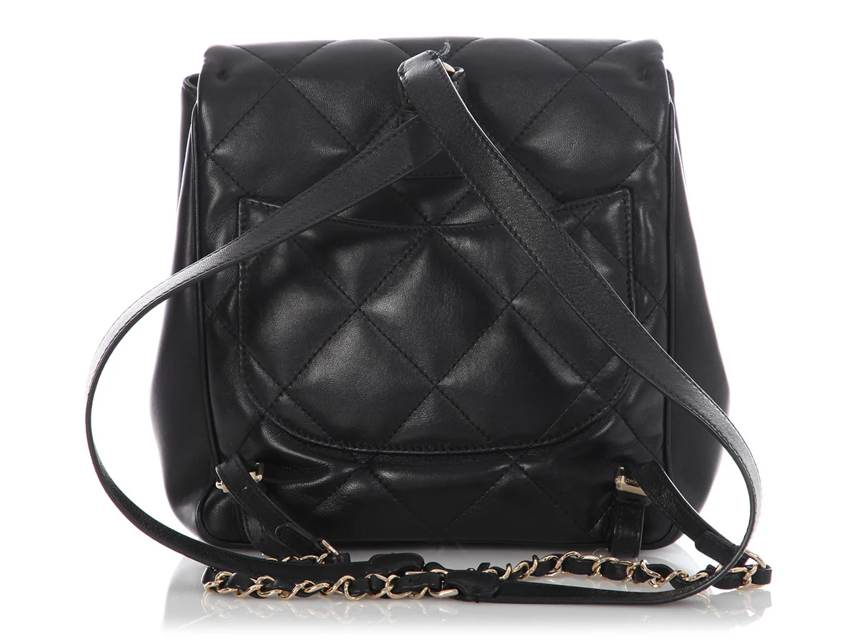 Chanel Small Black Quilted Calfskin Backpack - Image 5