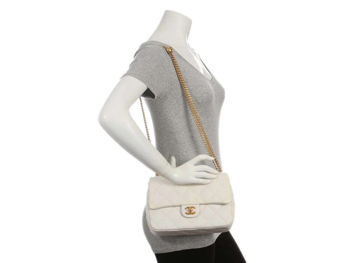 Chanel Medium White Caviar Sweetheart Crush Flap - Image 10
