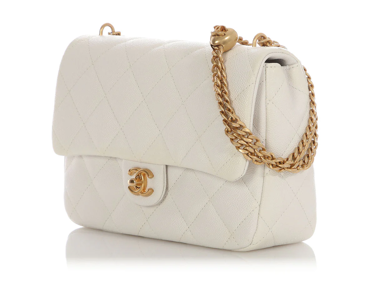 Chanel Medium White Caviar Sweetheart Crush Flap - Image 4
