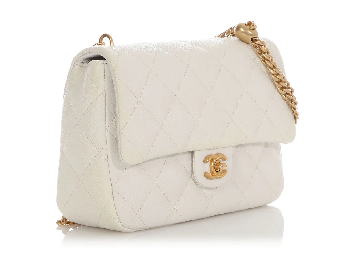 Chanel Medium White Caviar Sweetheart Crush Flap - Image 6