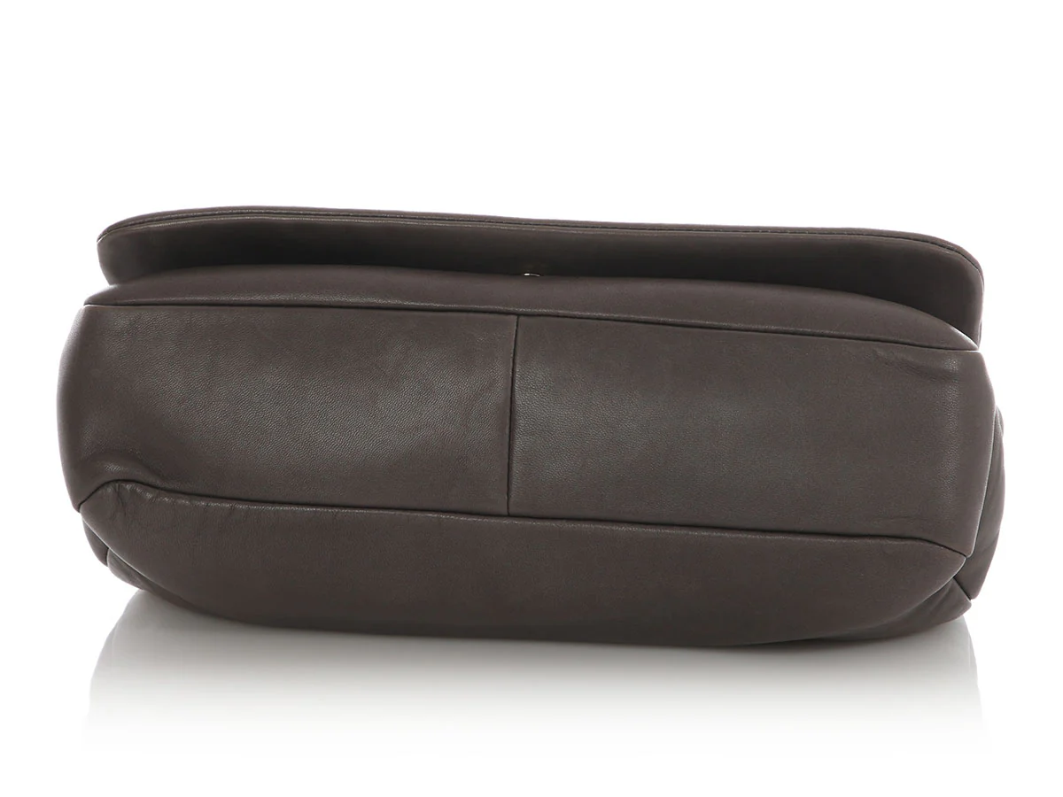 Chanel Gray Lambskin Flap Shoulder Bag - Image 6