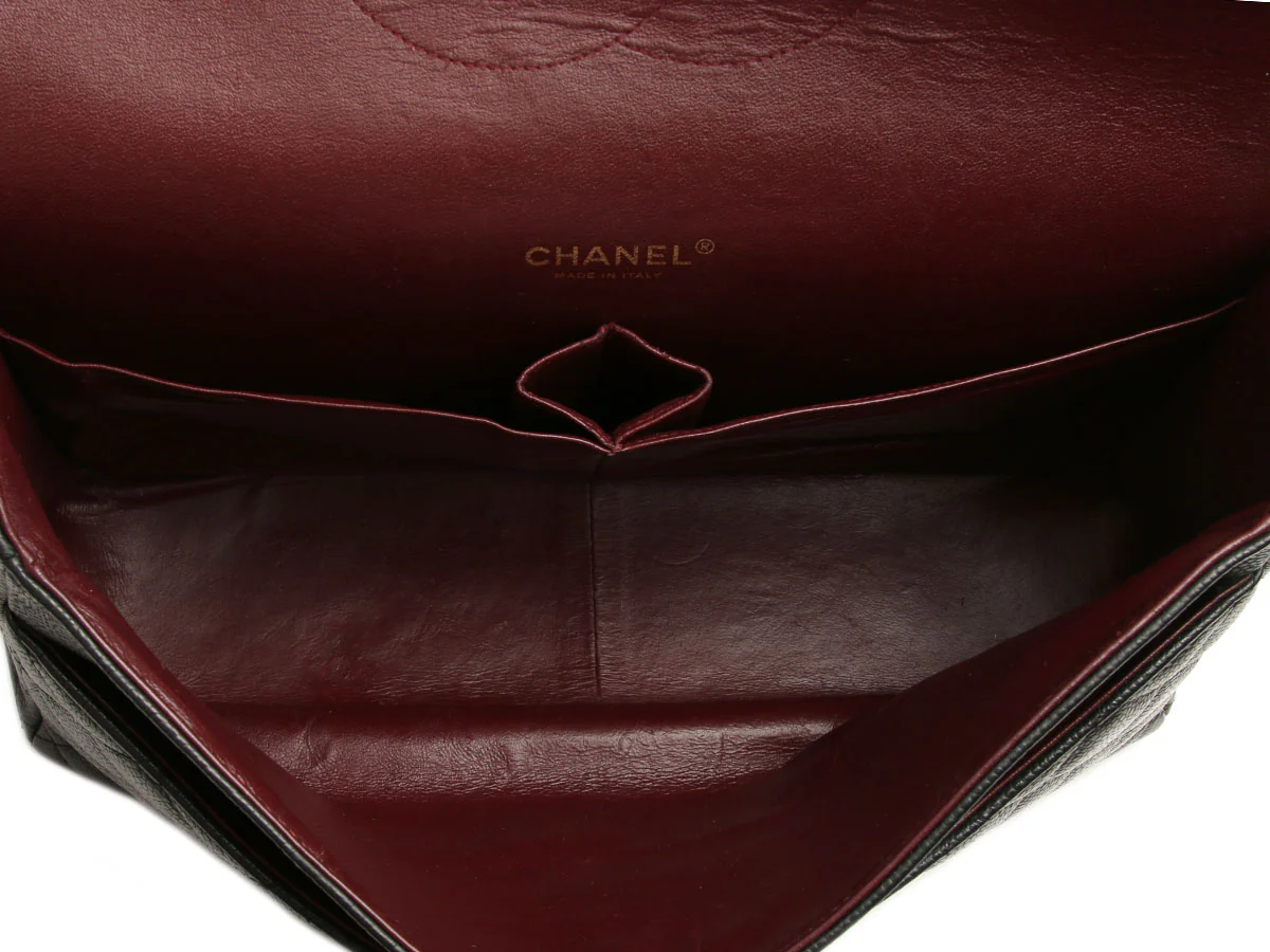 Chanel Maxi Black Quilted Caviar Classic Double Flap - Image 9