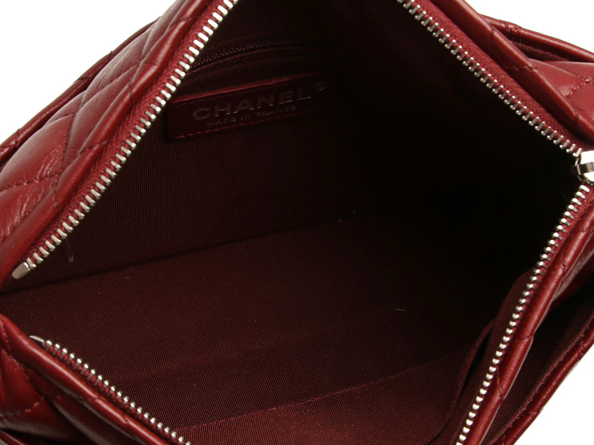 Chanel Small Burgundy Quilted Calfskin Camera Bag - Image 9