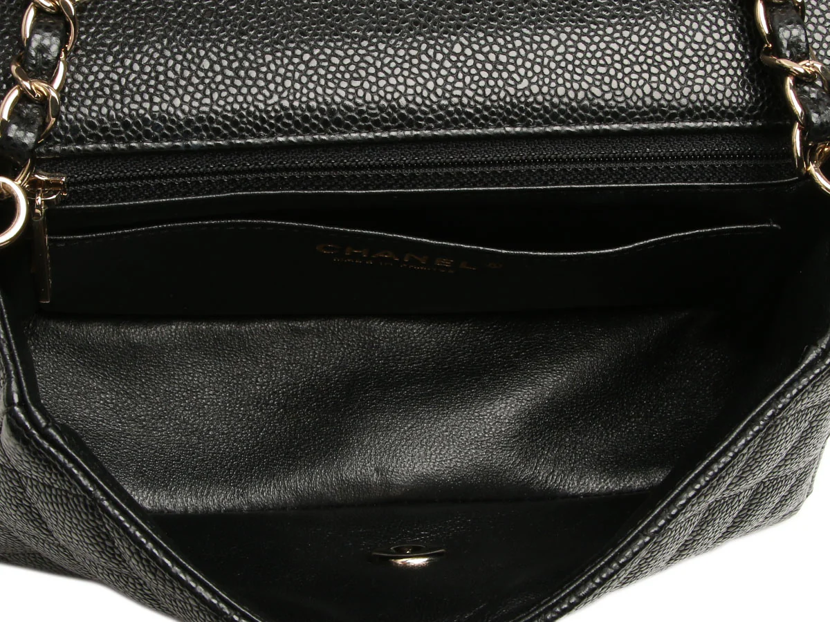 Chanel Mini Black Quilted Caviar Rectangular Classic - Image 9