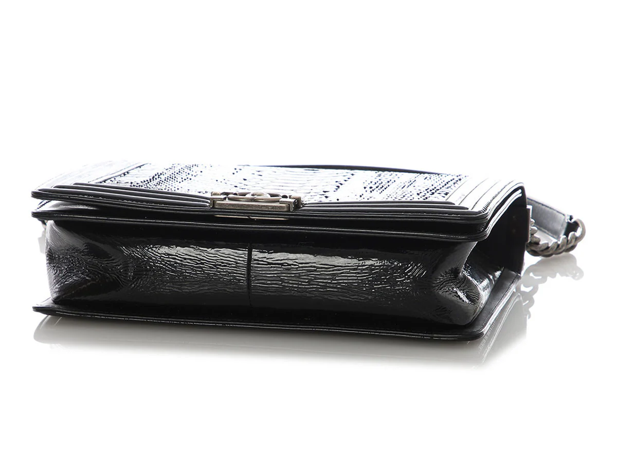 Chanel Large Black Ombre Python Boy Bag - Image 6
