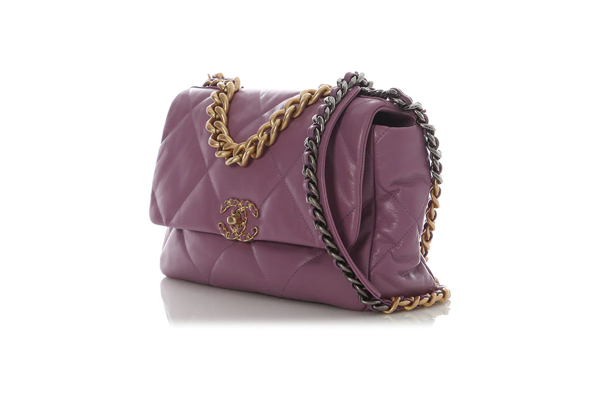 Chanel Large Purple Quilted Calfskin 19 Flap - Image 4