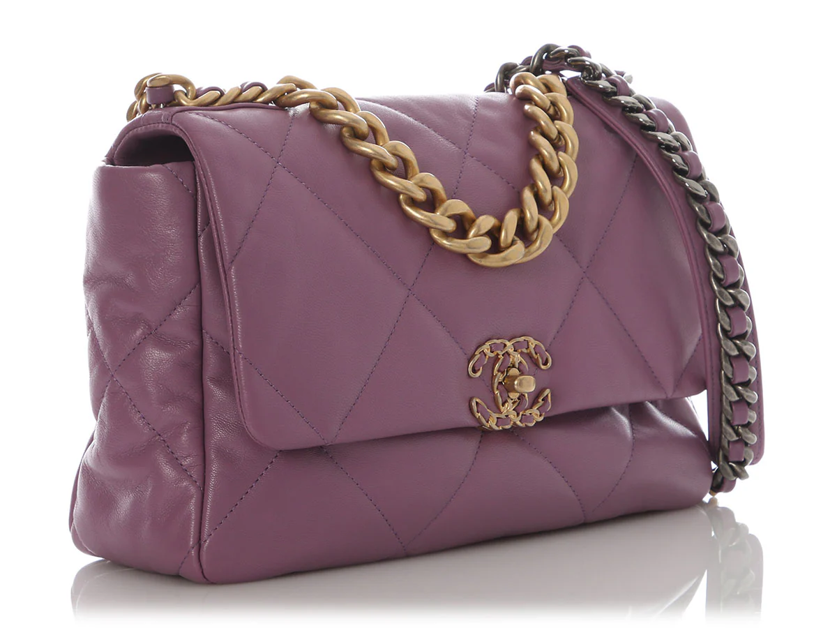 Chanel Large Purple Quilted Calfskin 19 Flap - Image 6