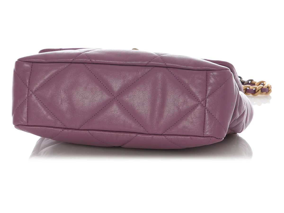 Chanel Large Purple Quilted Calfskin 19 Flap - Image 7