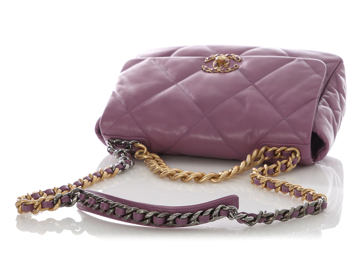 Chanel Large Purple Quilted Calfskin 19 Flap - Image 8