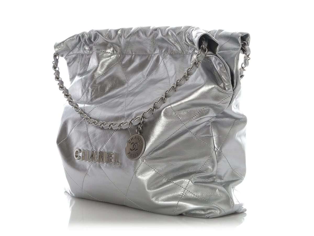 Chanel Medium Quilted Calfskin Silver 22 - Image 4