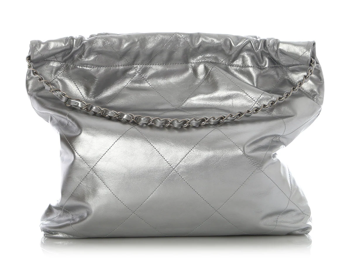Chanel Medium Quilted Calfskin Silver 22 - Image 5