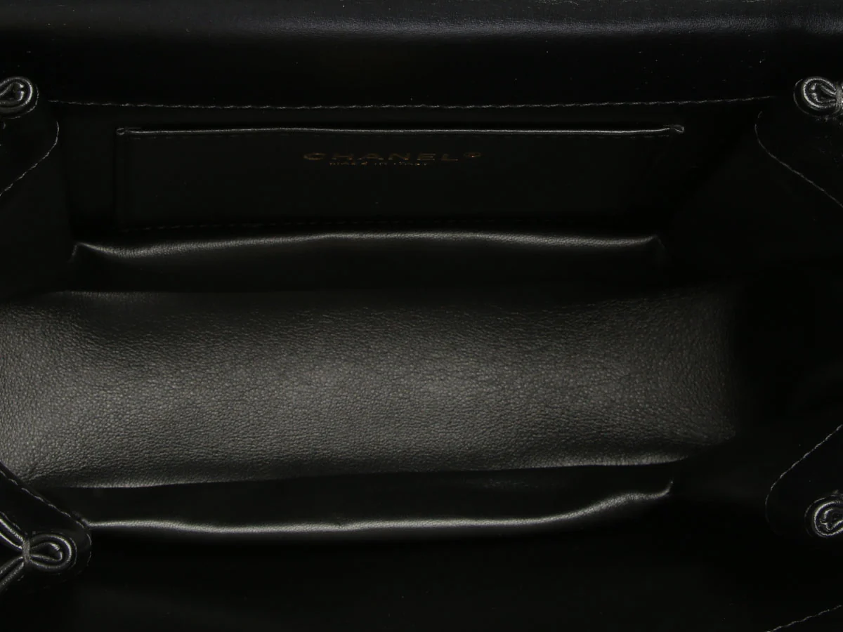Chanel Small Black Quilted Lambskin Flap Bag with Top Handle - Image 9