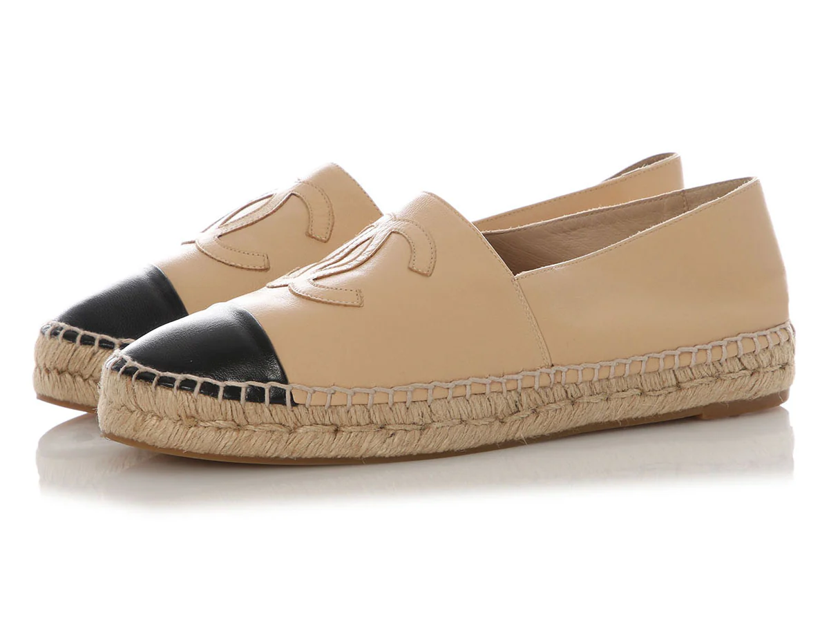 Chanel Black and Beige Espadrilles - Image 3