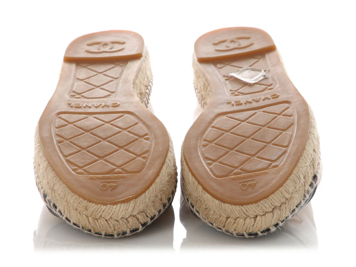 Chanel Black and Beige Espadrilles - Image 6