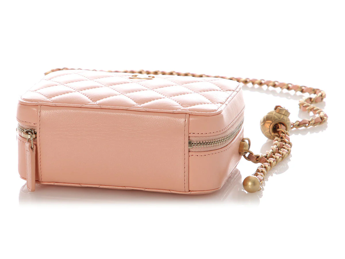Chanel Mini Light Pink Quilted Lambskin Pearl Crush Camera Bag - Image 7
