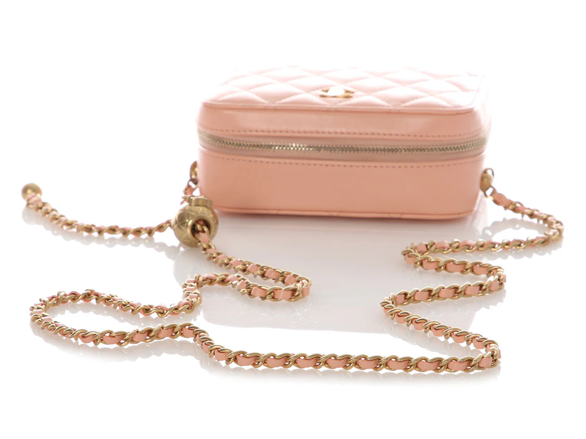 Chanel Mini Light Pink Quilted Lambskin Pearl Crush Camera Bag - Image 8