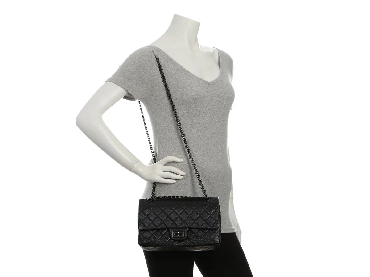 Chanel So Black Quilted Distressed Calfskin 2.55 Reissue 225 - Image 10