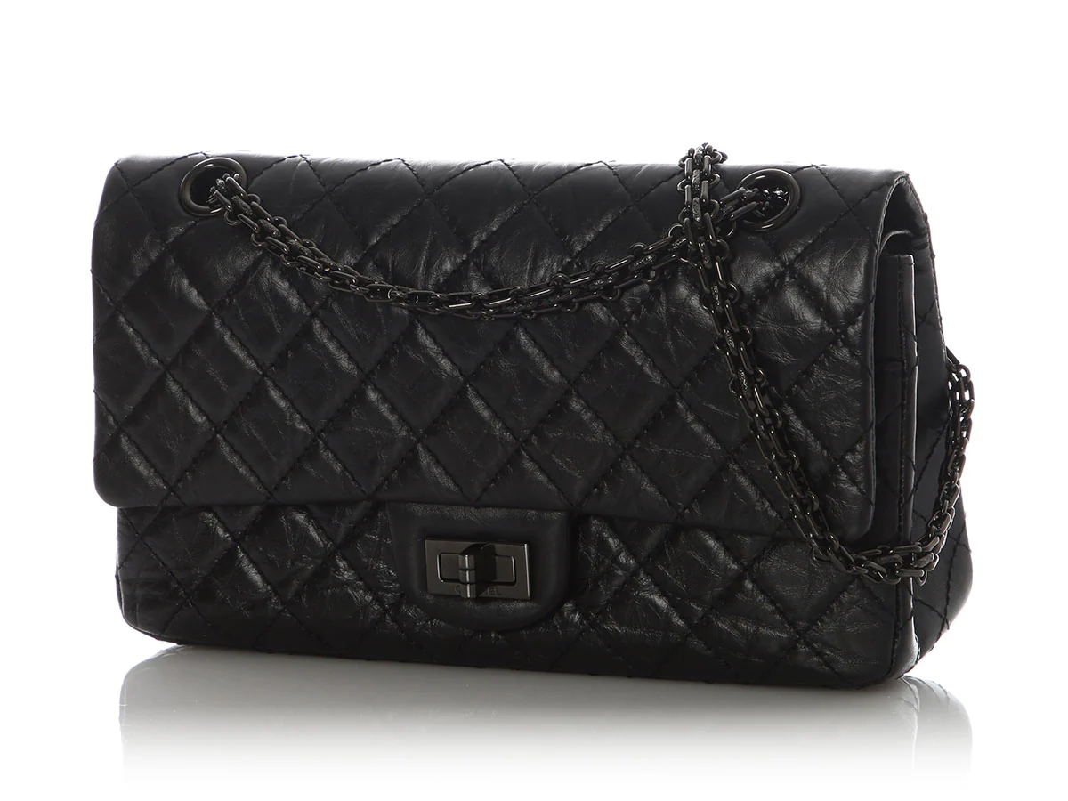 Chanel So Black Quilted Distressed Calfskin 2.55 Reissue 225 - Image 3