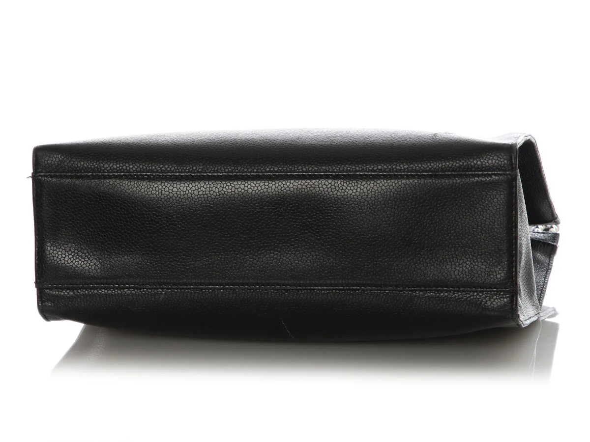 Chanel Vintage Small Black Caviar Tote - Image 6