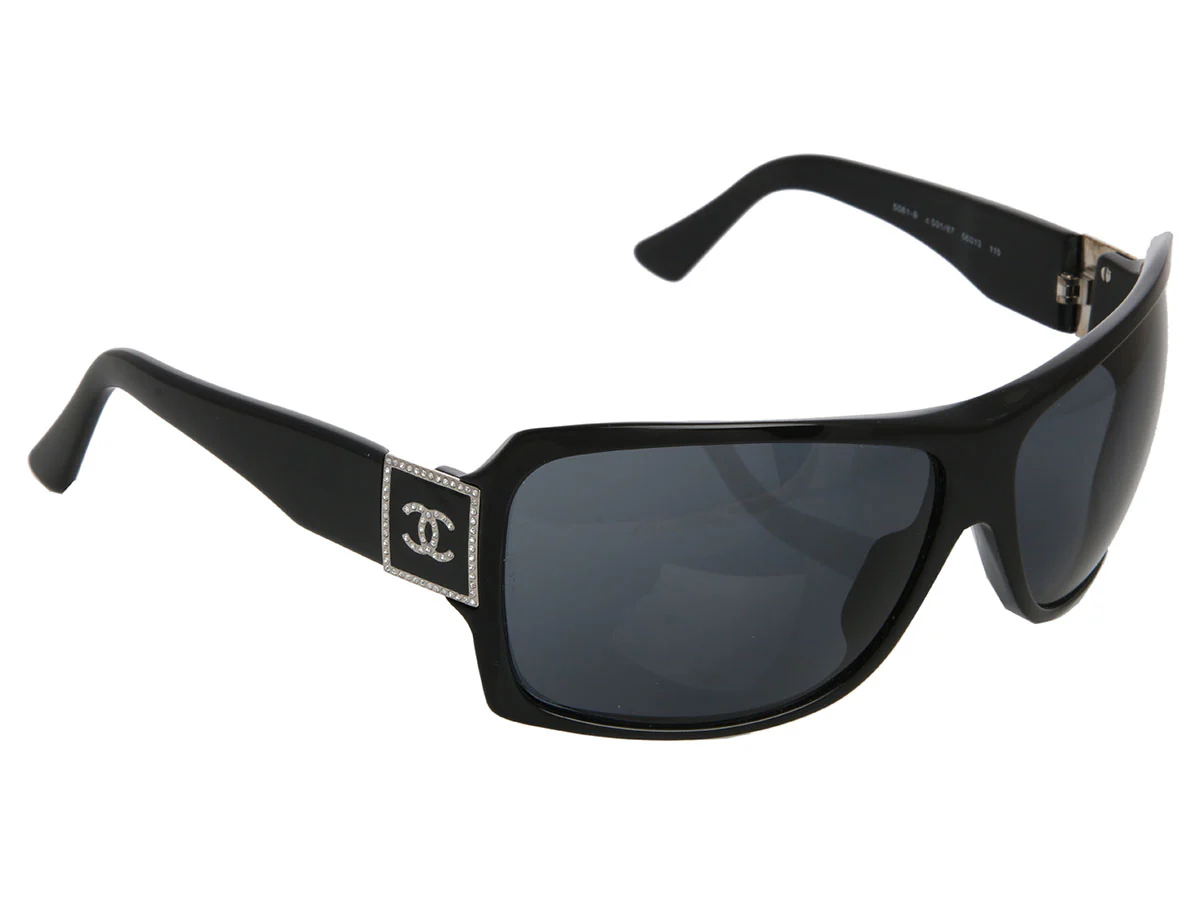 Chanel Black Crystal CC Sunglasses - Image 2