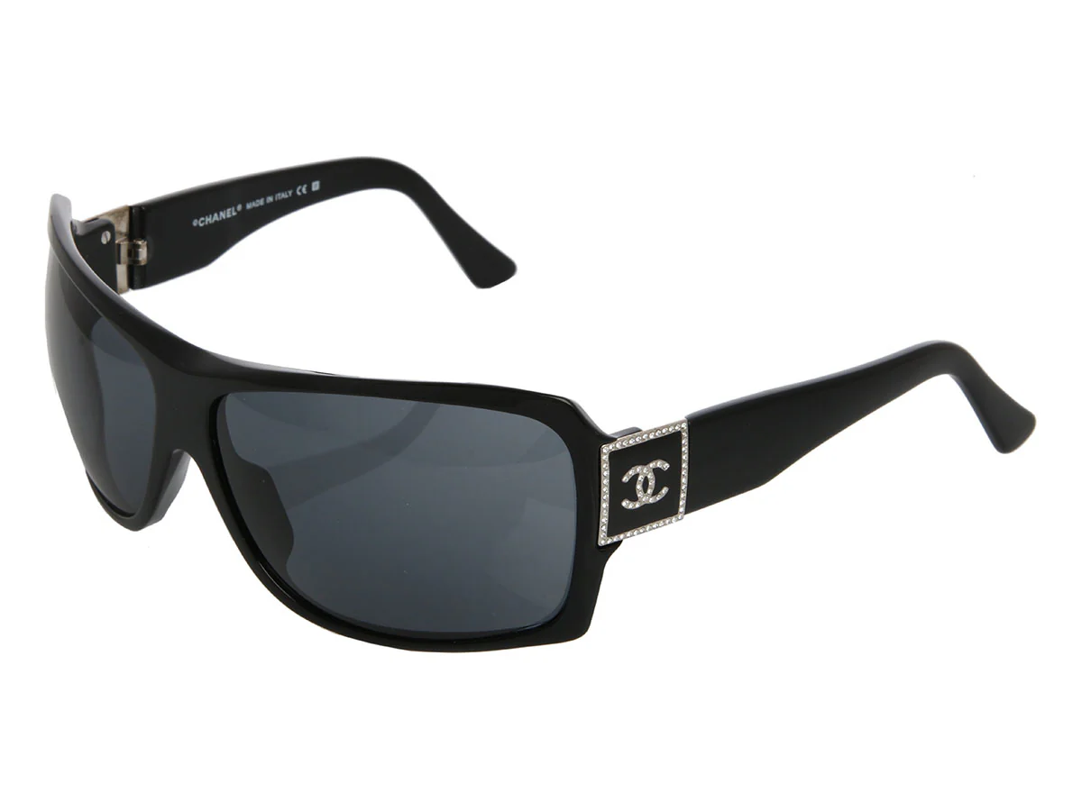 Chanel Black Crystal CC Sunglasses - Image 3