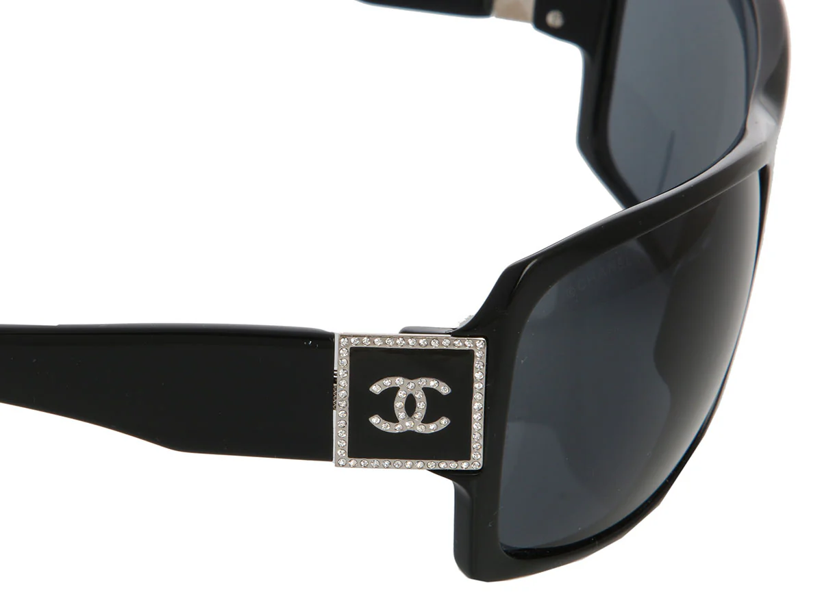 Chanel Black Crystal CC Sunglasses - Image 5