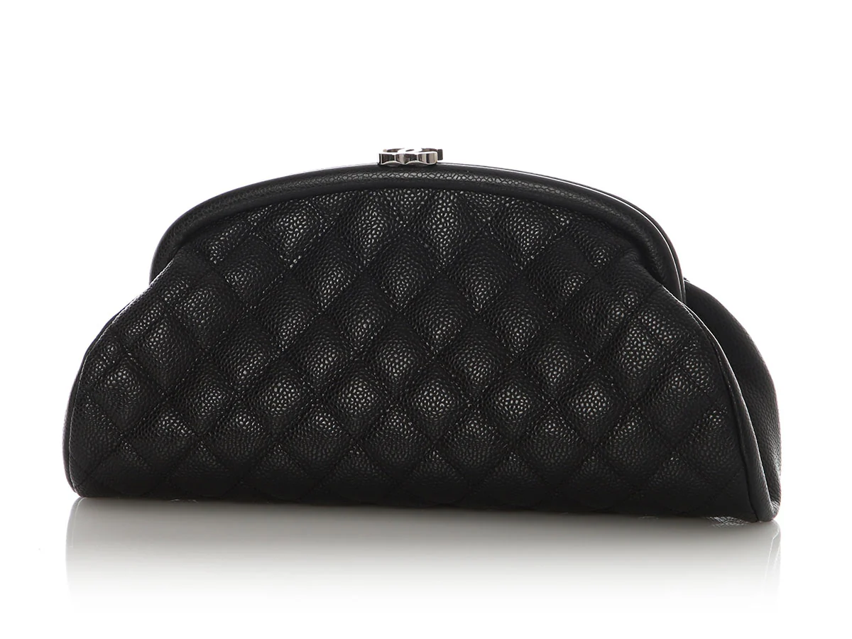 Chanel Black Quilted Caviar Timeless Clutch - Image 3