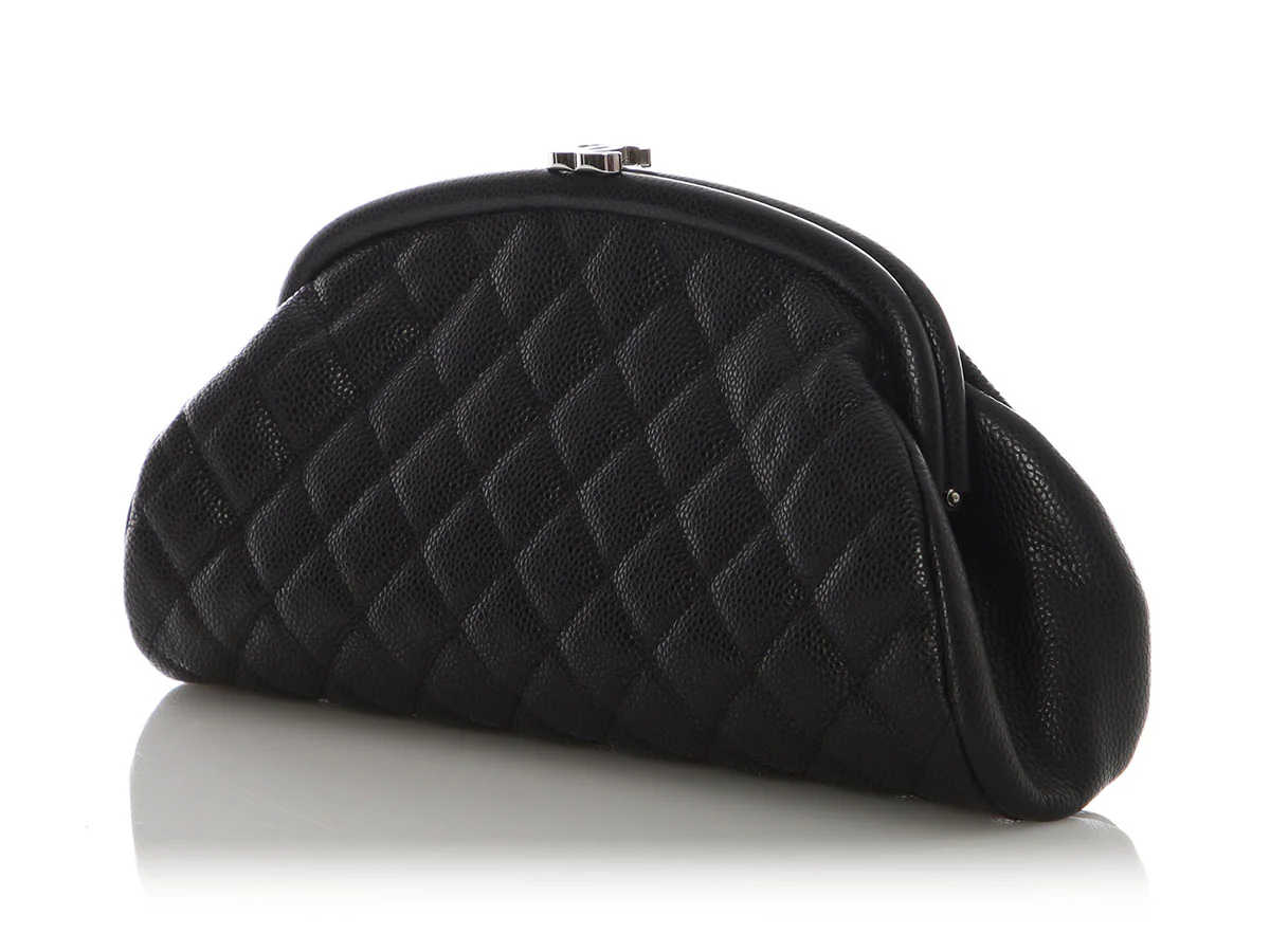 Chanel Black Quilted Caviar Timeless Clutch - Image 4