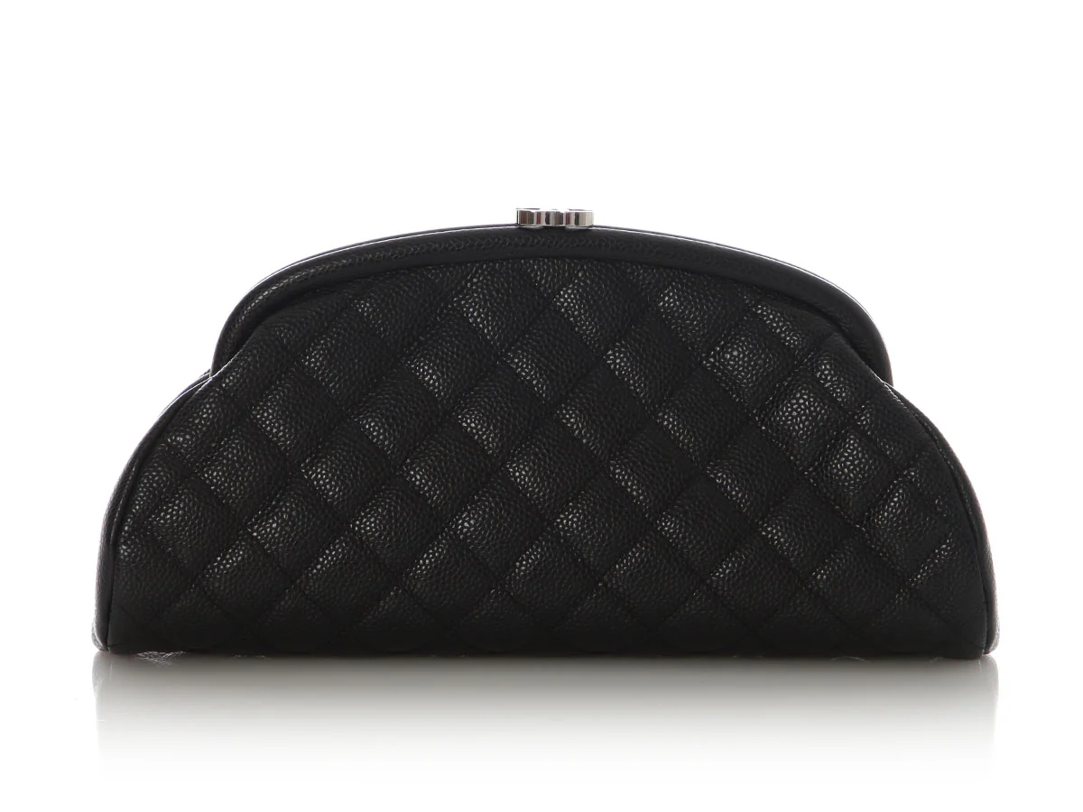 Chanel Black Quilted Caviar Timeless Clutch - Image 5