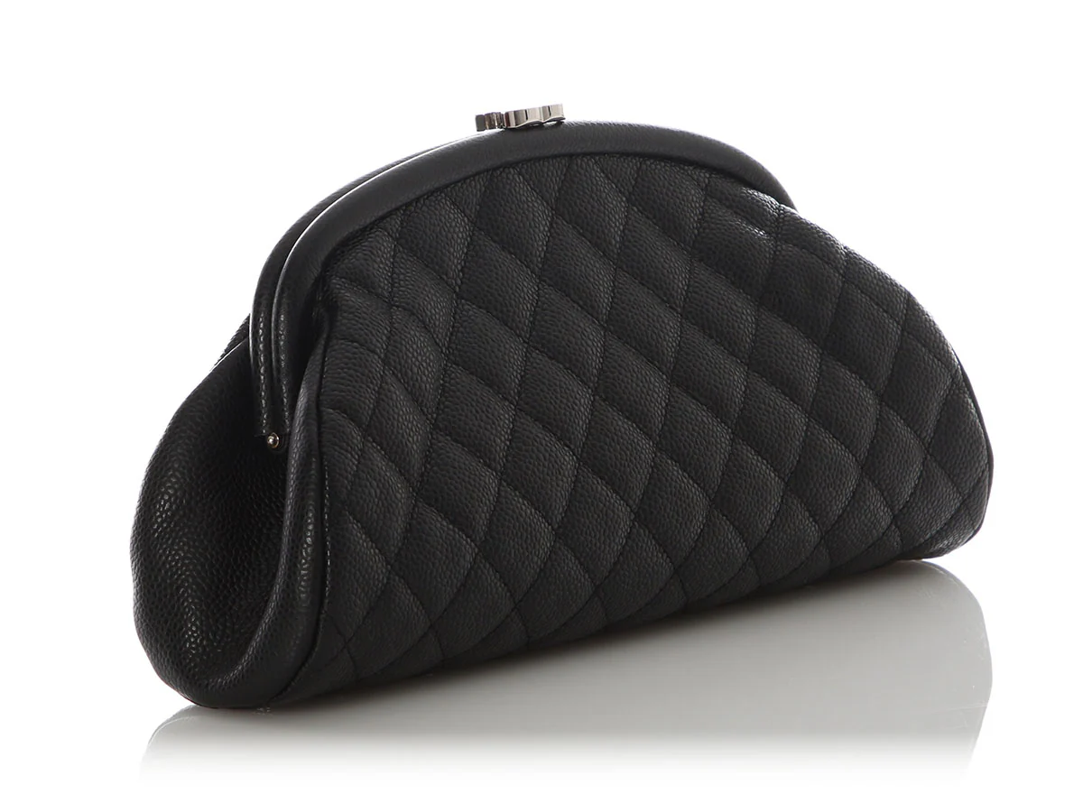 Chanel Black Quilted Caviar Timeless Clutch - Image 6