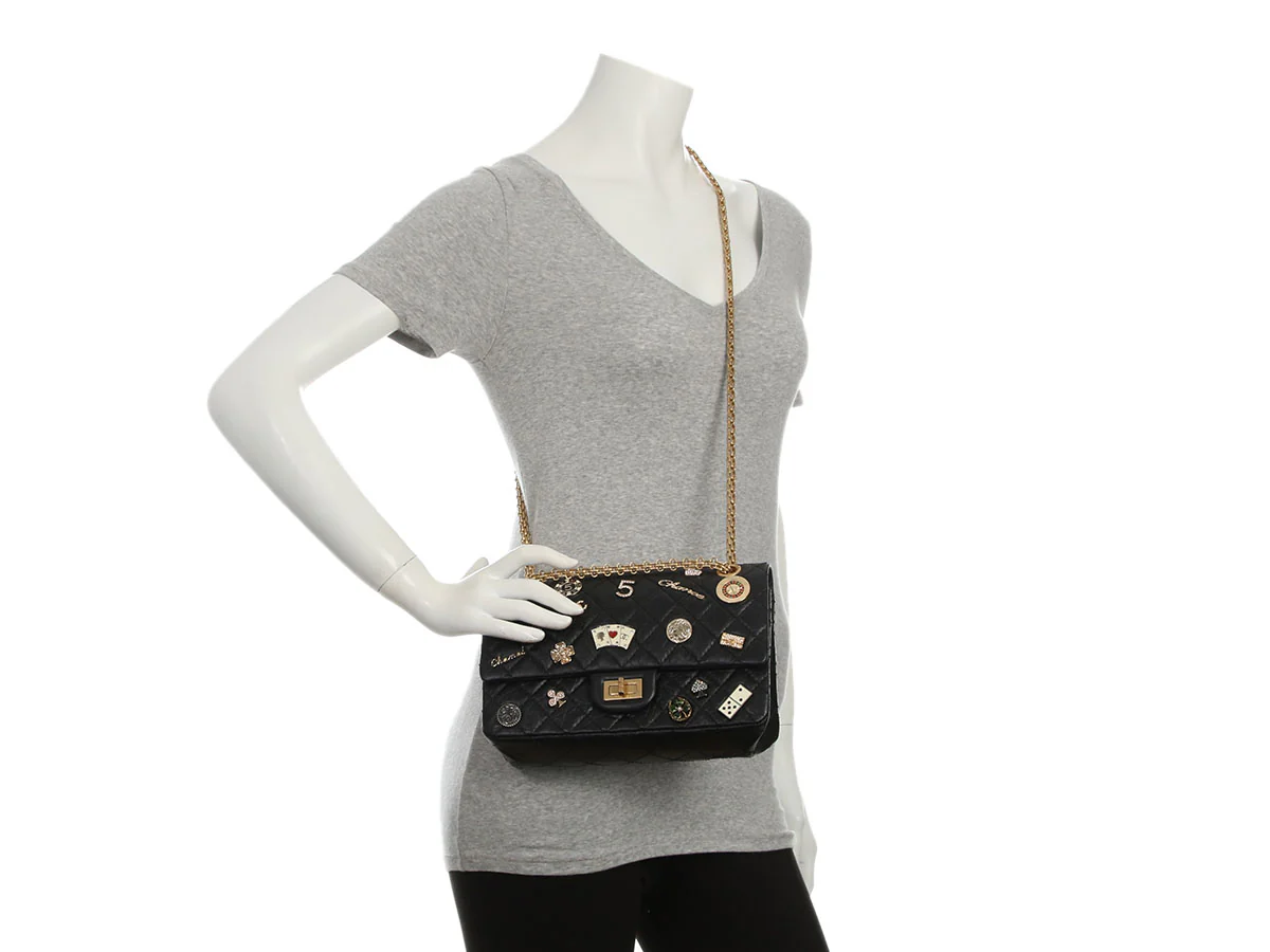 Chanel Black Quilted Aged Calfskin Casino Charms Reissue 225 - Image 10