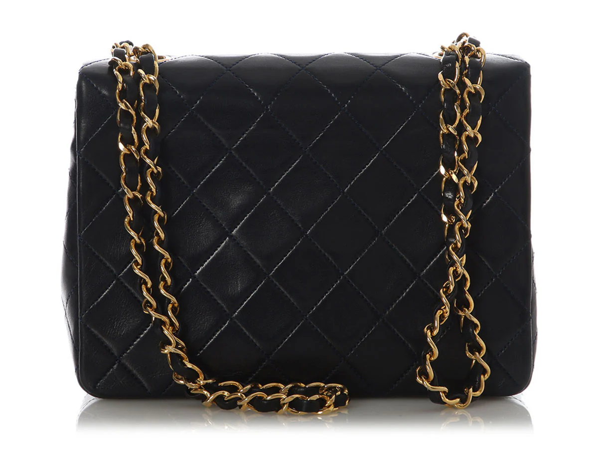 Chanel Vintage Mini Navy Quilted Lambskin Classic - Image 4