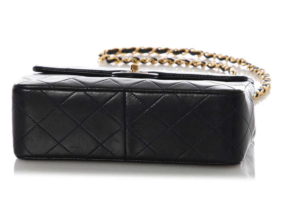 Chanel Vintage Mini Navy Quilted Lambskin Classic - Image 6