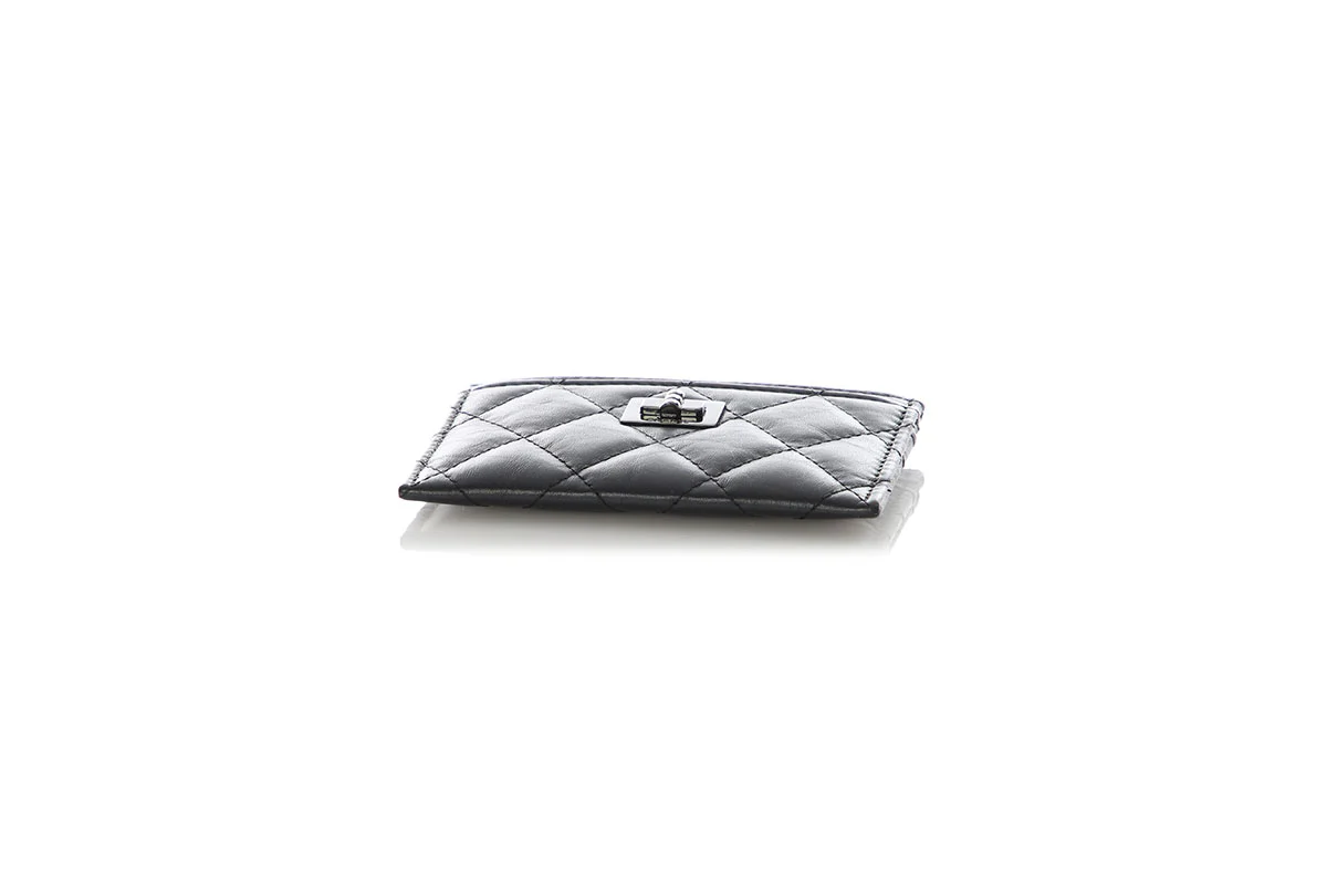 Chanel So Black Quilted Aged Calfskin Reissue Card Case - Image 6