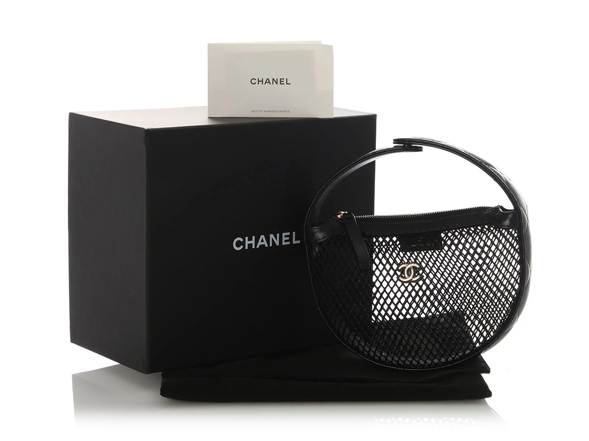 Chanel Black Mesh Pouch - Image 2