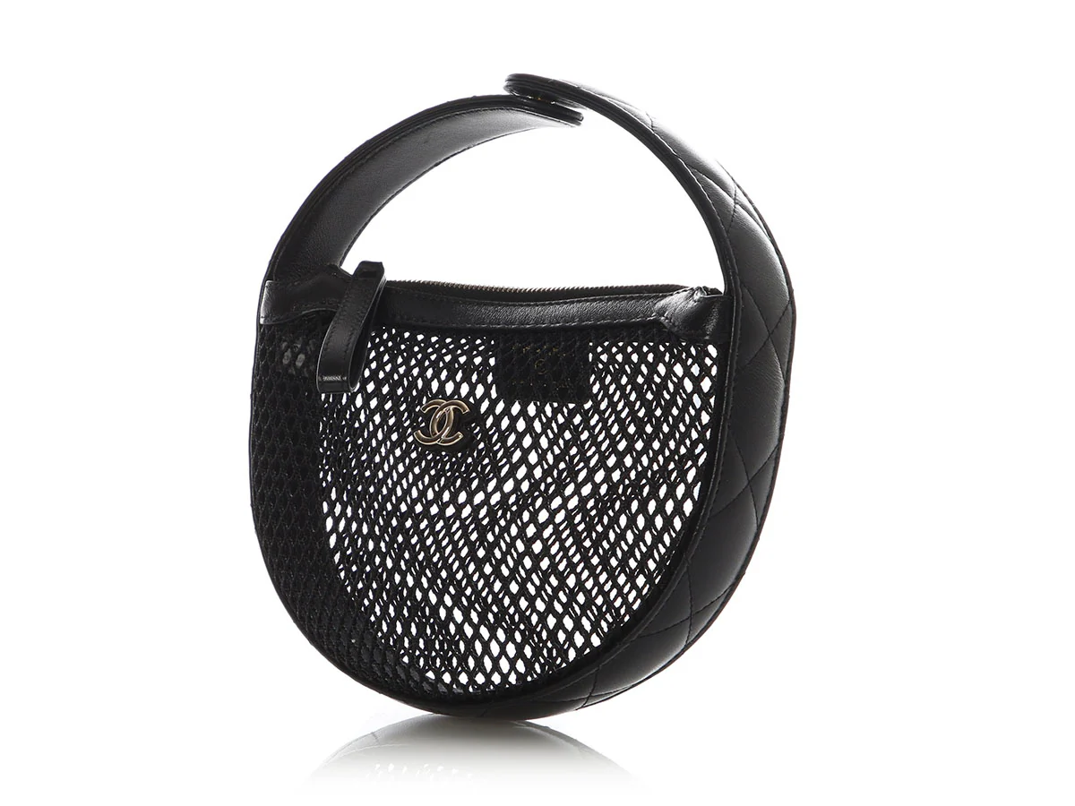 Chanel Black Mesh Pouch - Image 4