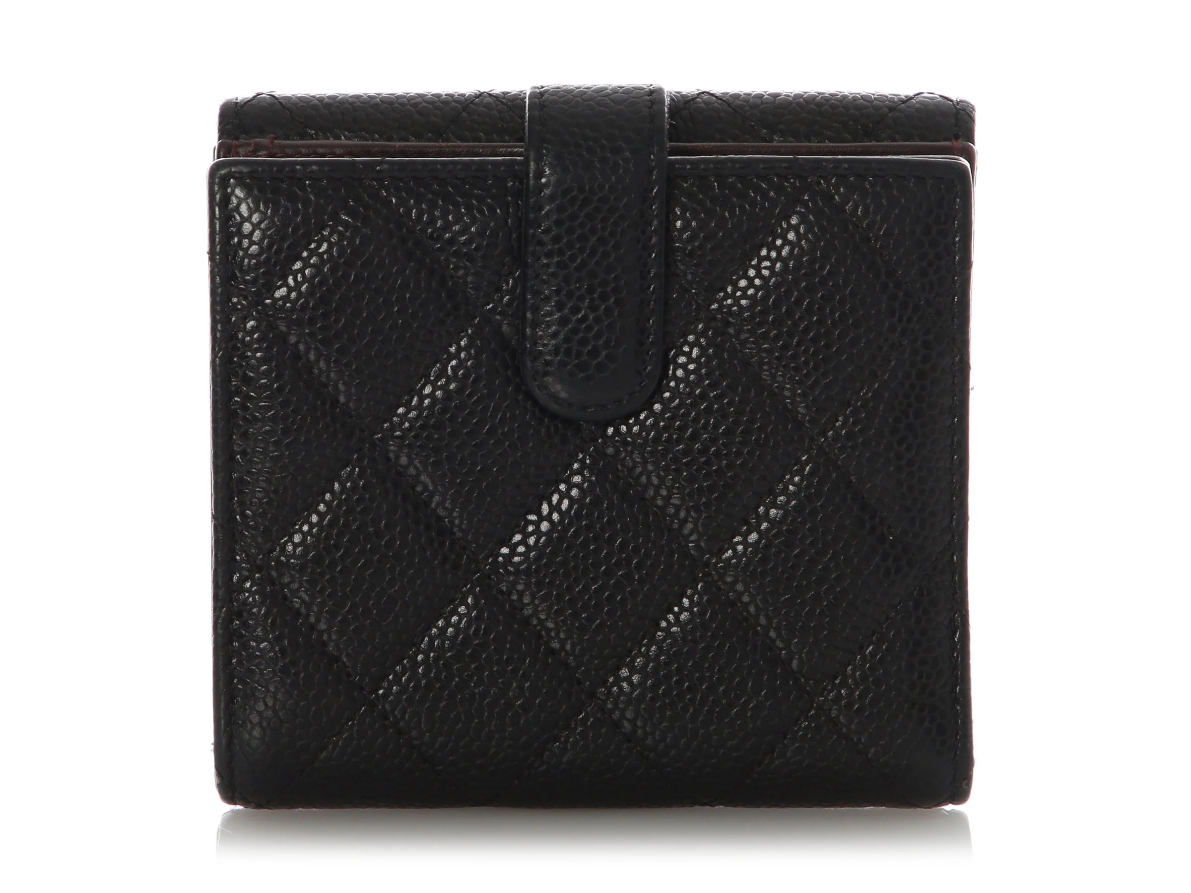 Chanel Small Black Quilted Caviar Classic Wallet - Image 3
