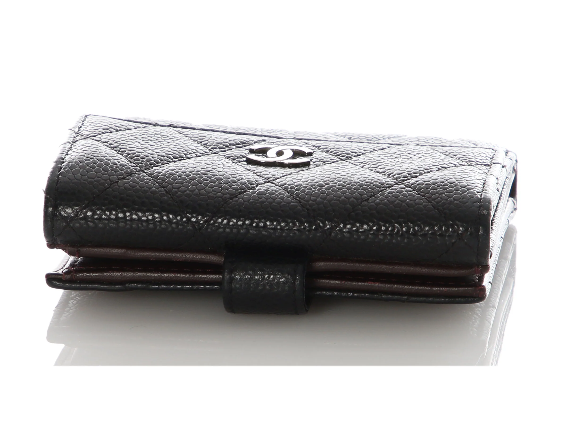 Chanel Small Black Quilted Caviar Classic Wallet - Image 6