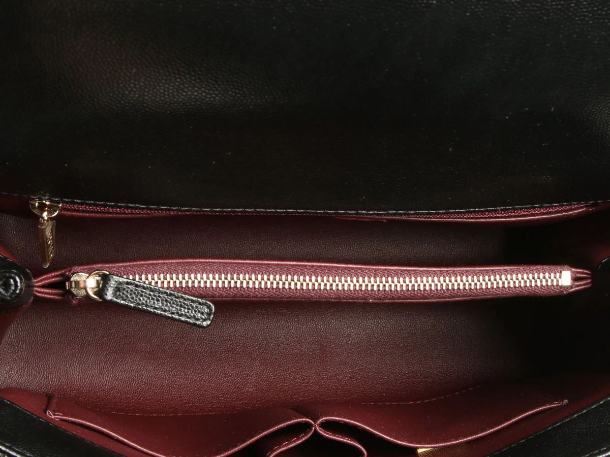 Chanel Large Black Quilted Caviar Top Handle Bag - Image 9