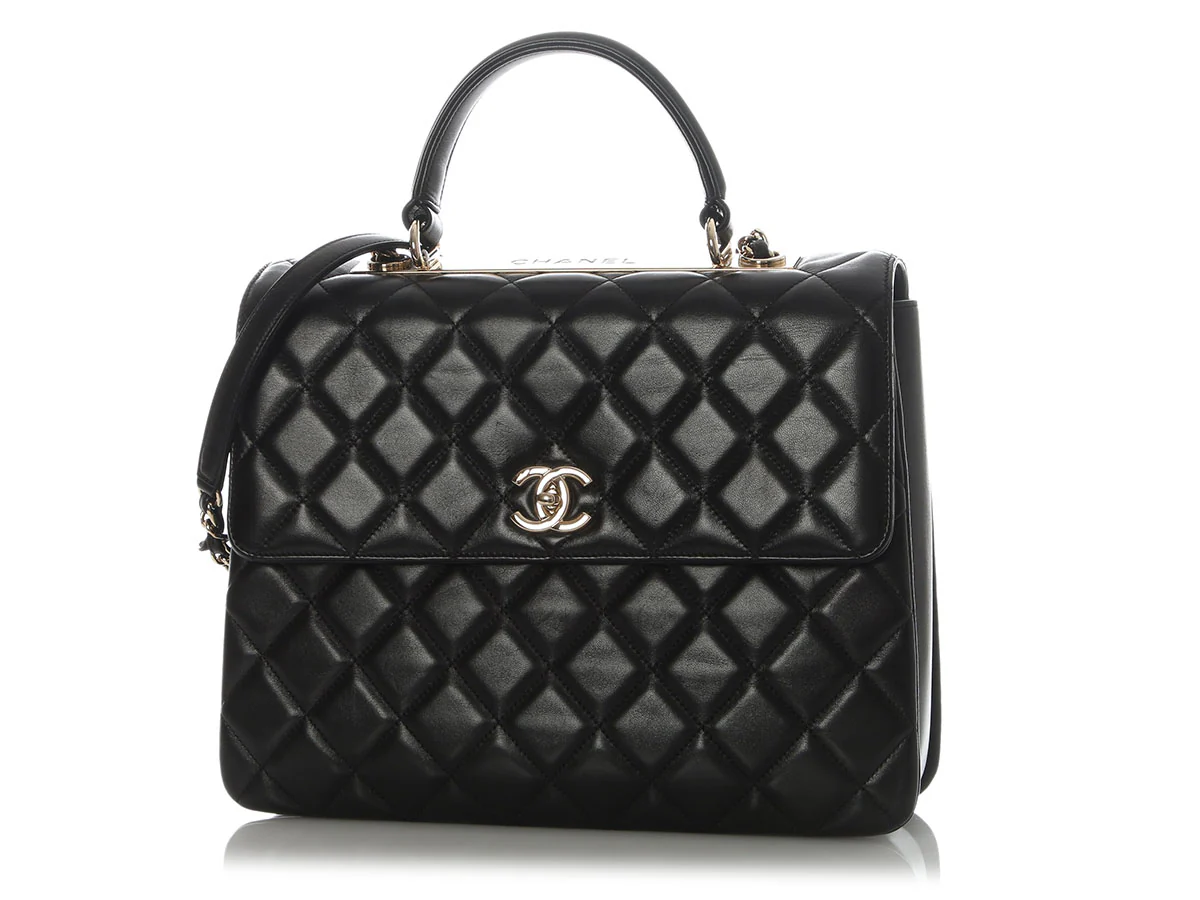 Chanel Large Black Quilted Lambskin Trendy CC Flap - Image 2