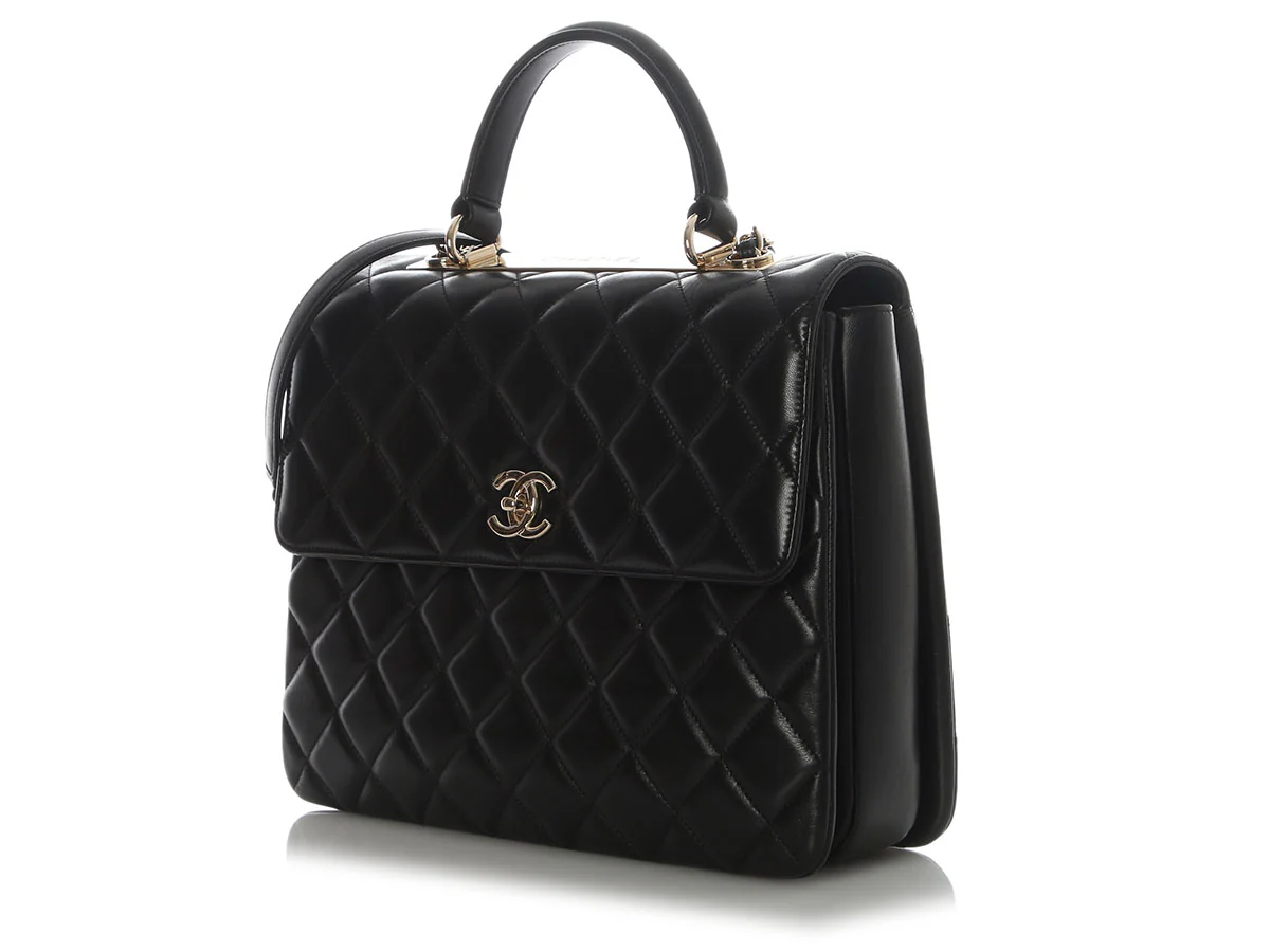 Chanel Large Black Quilted Lambskin Trendy CC Flap - Image 3