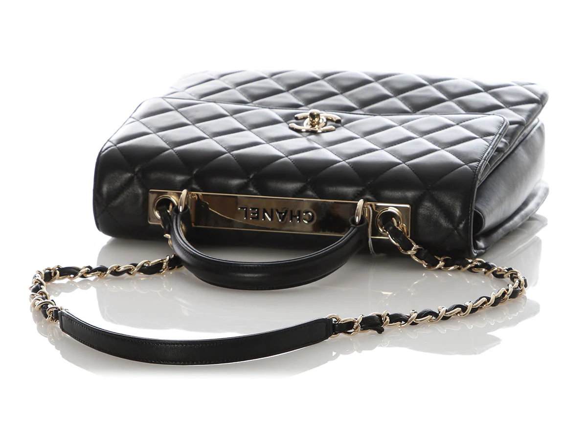 Chanel Large Black Quilted Lambskin Trendy CC Flap - Image 7