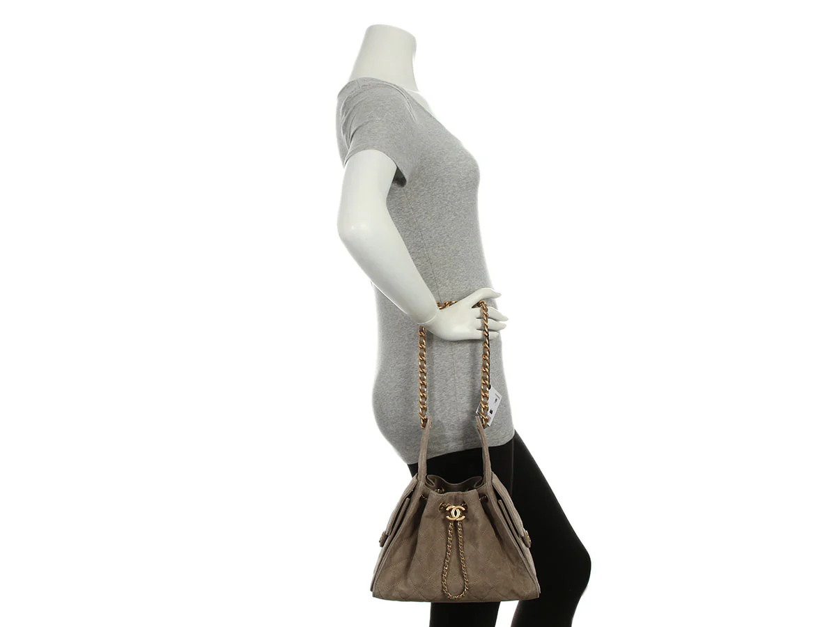 Chanel Small Dark Beige Suede 25 Bag - Image 10