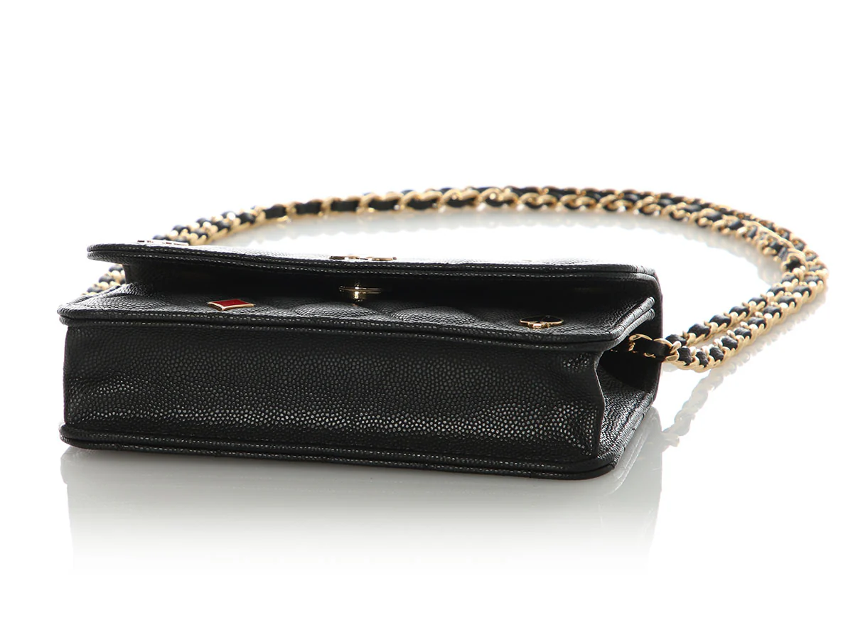 Chanel Black Quilted Caviar Casino Flap Phone Holder - Image 8