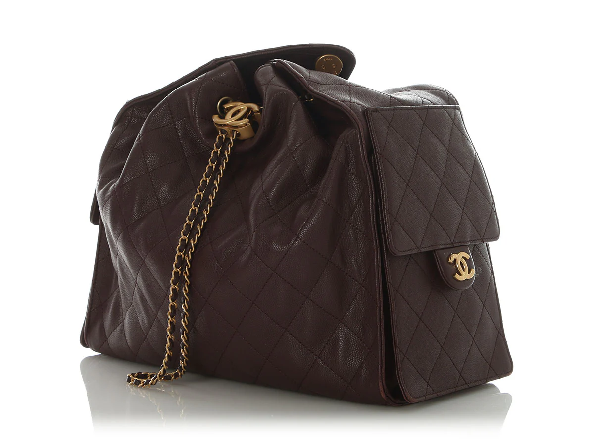Chanel Medium Brown Caviar 25 Bag - Image 3